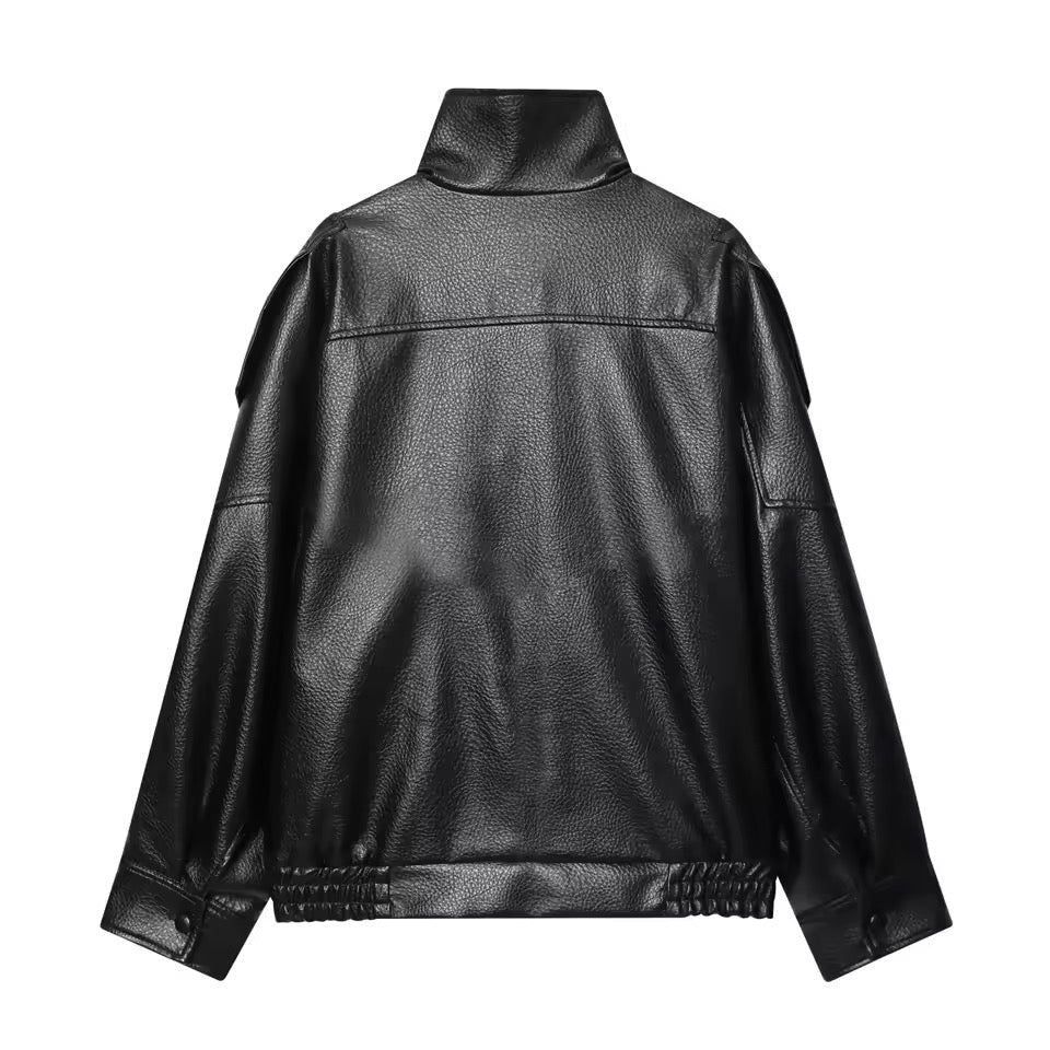 FAUX LEATHER JACKET l XOVRA