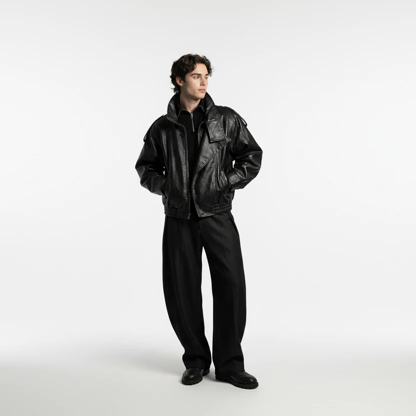 FAUX LEATHER JACKET l XOVRA