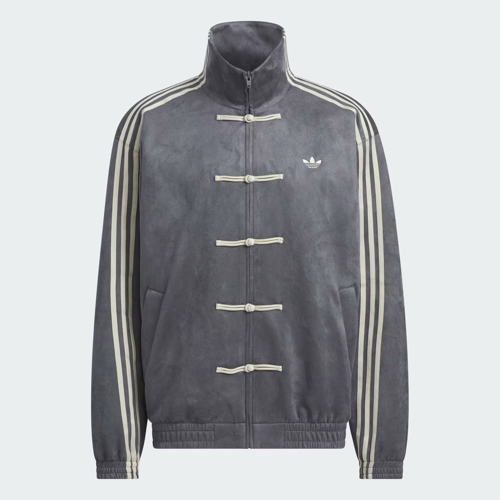Grey CNY Jacket – Chinese-Inspired Stripe Track Jacket | XOVRA