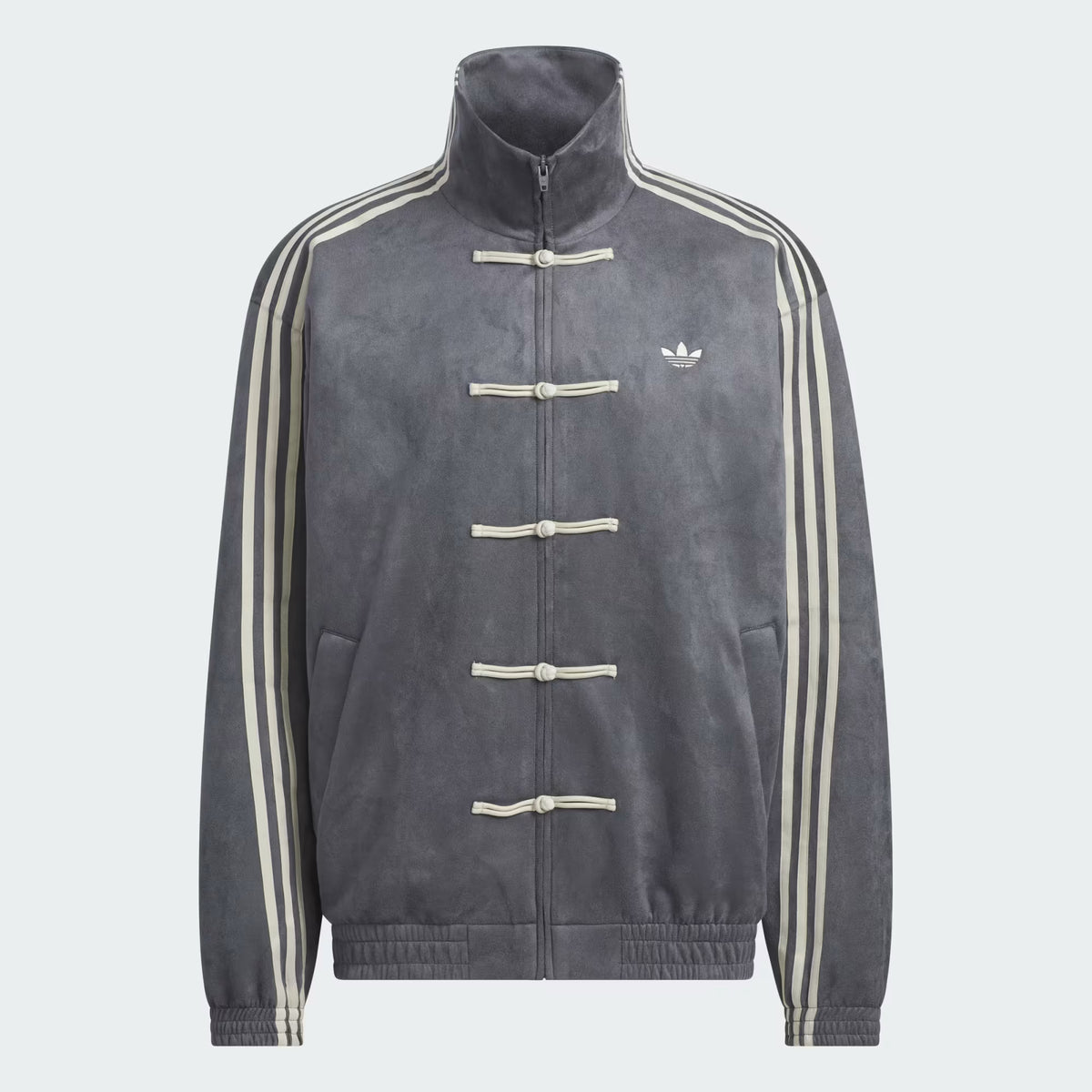 Grey CNY Jacket – Chinese-Inspired Stripe Track Jacket | XOVRA