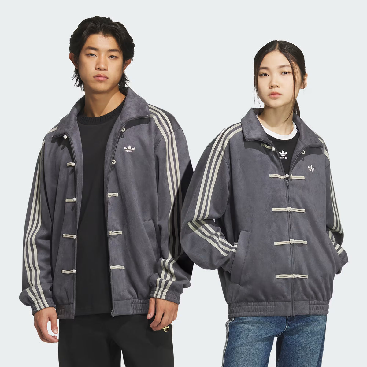 Grey CNY Jacket – Chinese-Inspired Stripe Track Jacket | XOVRA