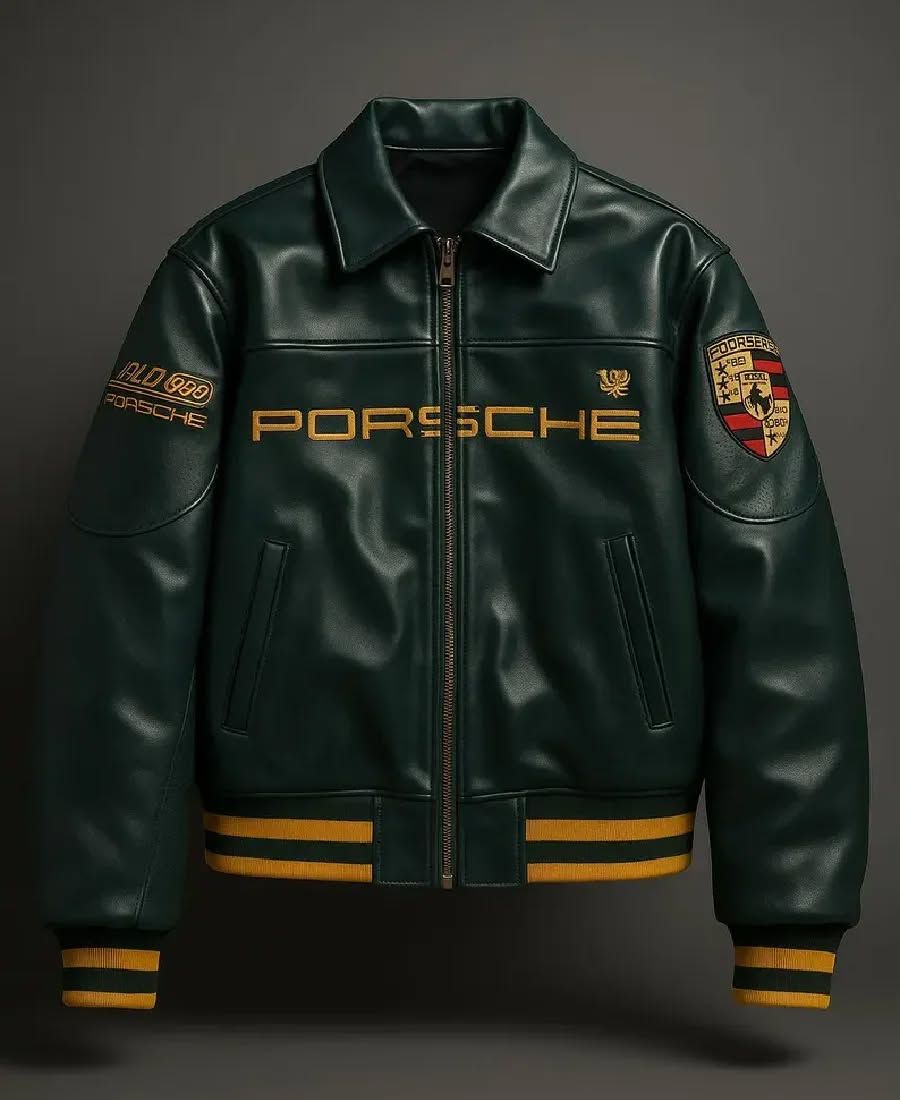 Aime Leon Dore x Porsche Racing Leather Jacket – Limited Edition Streetwear by XOVRA® - XOVRA.IN