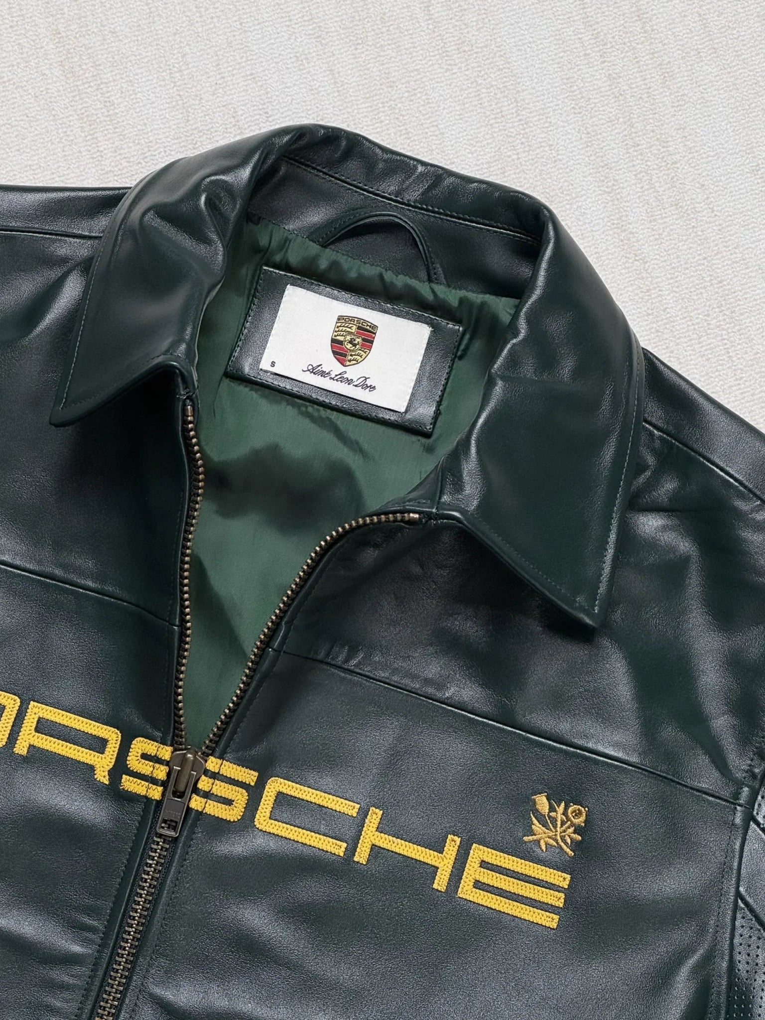 Aime Leon Dore x Porsche Racing Leather Jacket – Limited Edition Streetwear by XOVRA® - XOVRA.IN