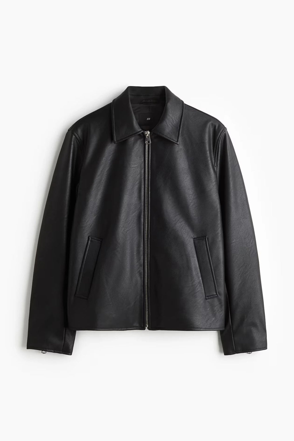 Black Faux Leather Jacket – Premium Oversized Streetwear for Men - Cropped fit Xovra® - XOVRA.IN