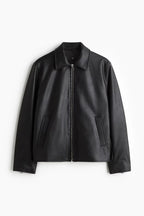Black Faux Leather Jacket – Premium Oversized Streetwear for Men - Cropped fit Xovra® - XOVRA.IN