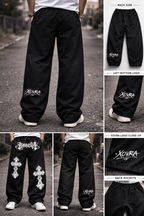 Black Gothic Cross Trouser - XOVRA.IN