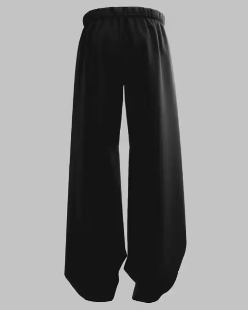 Black Gothic Flame Baggy - XOVRA.IN
