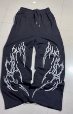 Black Gothic Flame Baggy - XOVRA.IN