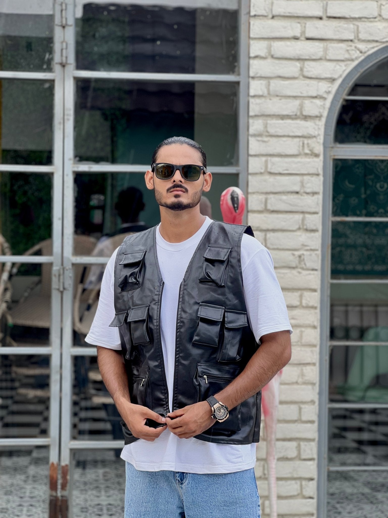BLACK LEATHER VEST PREMIUM HIP HOP VEST | WILDBEAST® - wildbeast