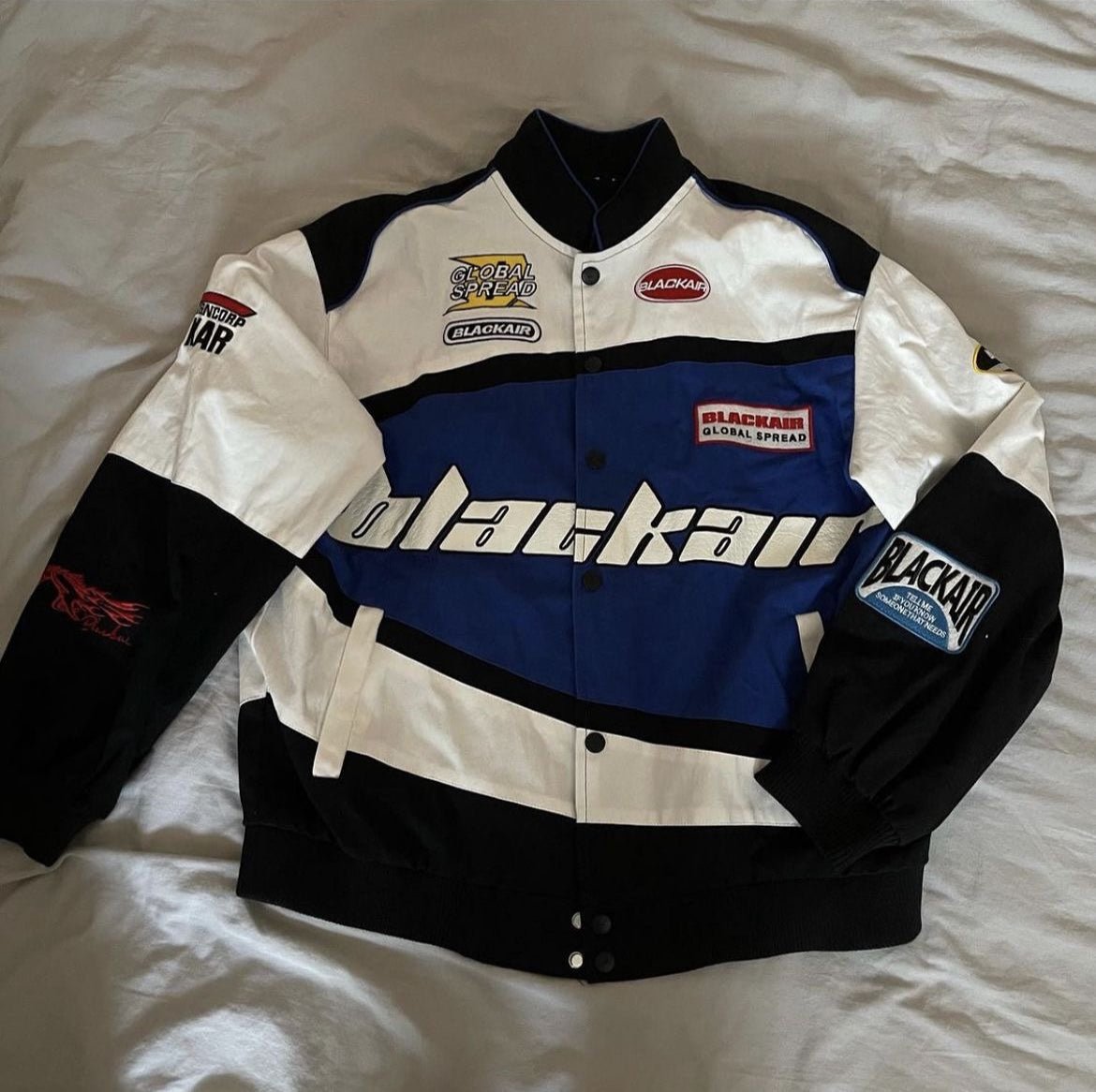 Blackair Racing Motorcycle Vintage Jacket | Fashion & Racer Style Blue - wildbeast