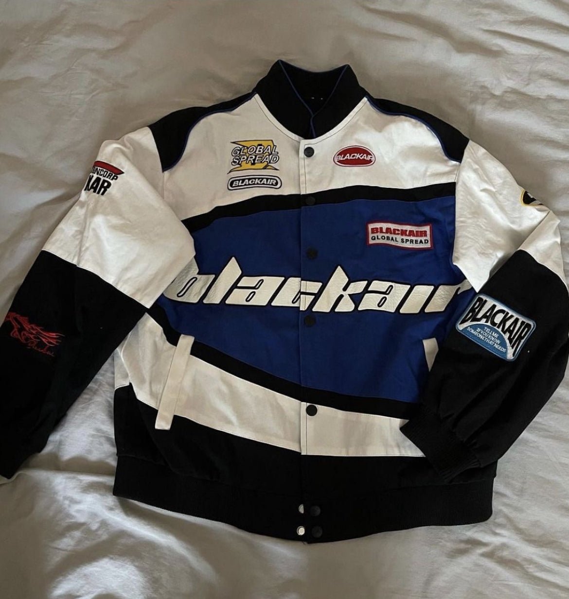 Blackair Racing Motorcycle Vintage Jacket | Fashion & Racer Style Blue - wildbeast