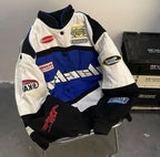 Blackair Racing Motorcycle Vintage Jacket | Fashion & Racer Style Blue - wildbeast