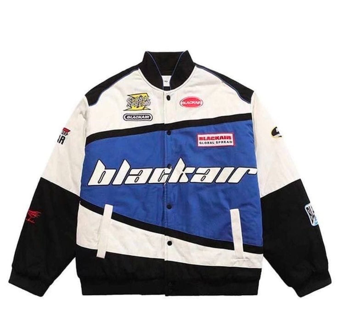 Blackair Racing Motorcycle Vintage Jacket | Fashion & Racer Style Blue - wildbeast