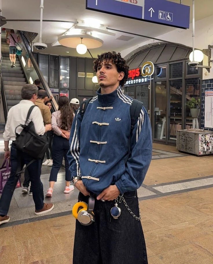 CNY Blue Suede Jacket - XOVRA.IN