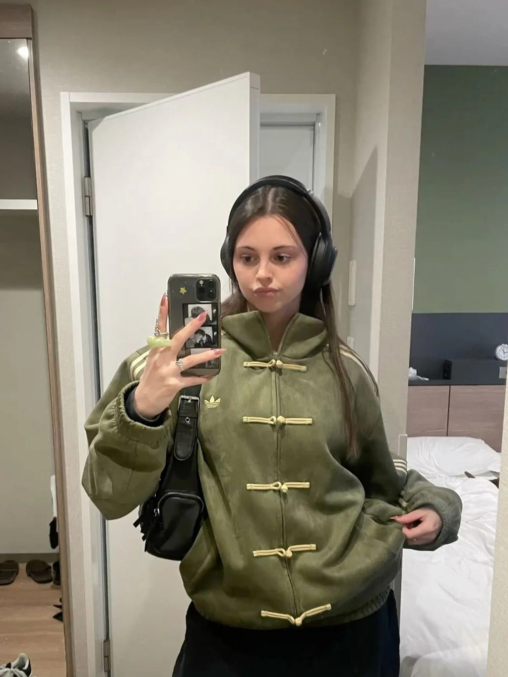 CNY Green Suede Jacket - XOVRA.IN