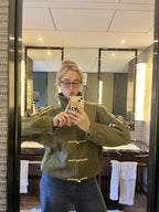 CNY Green Suede Jacket - XOVRA.IN
