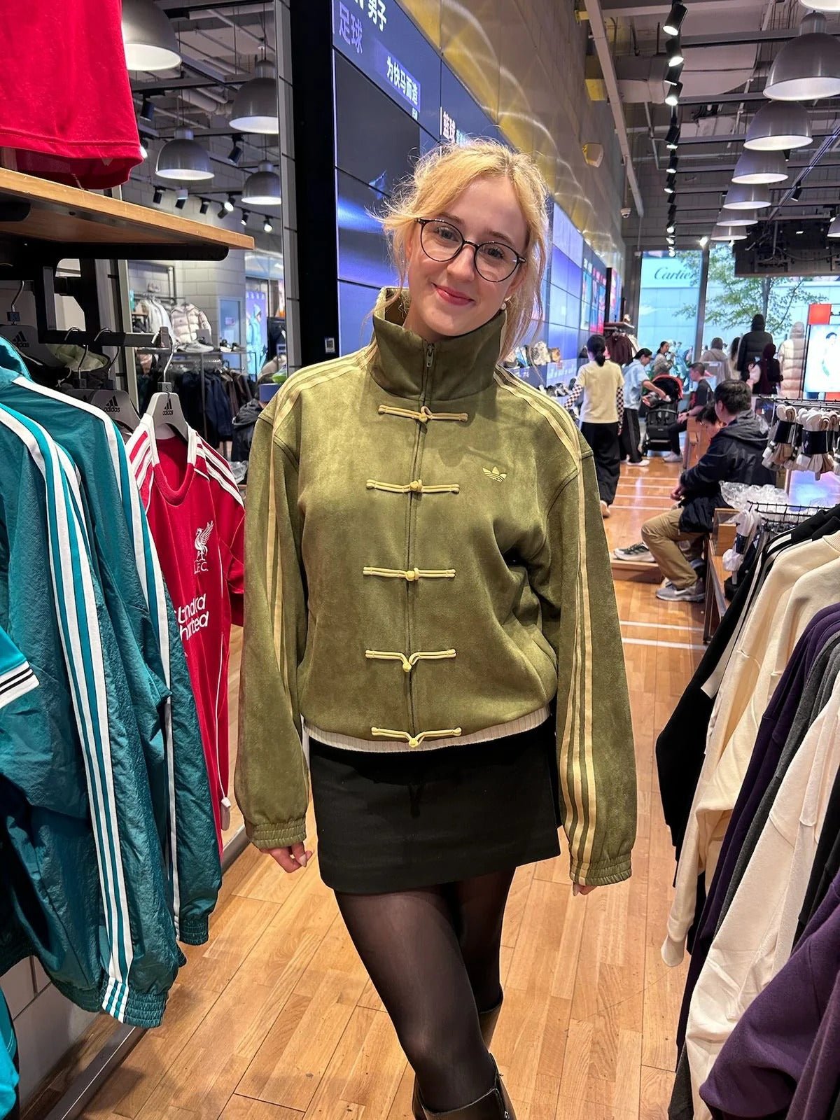 CNY Green Suede Jacket - XOVRA.IN