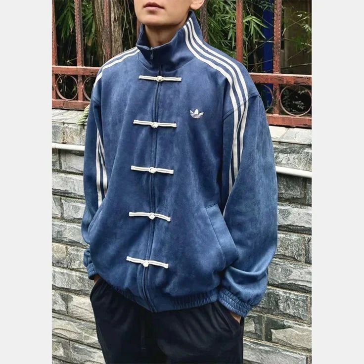 CNY - Inspired Blue Suede Jacket for Men | Premium Streetwear by XOVRA® - XOVRA.IN
