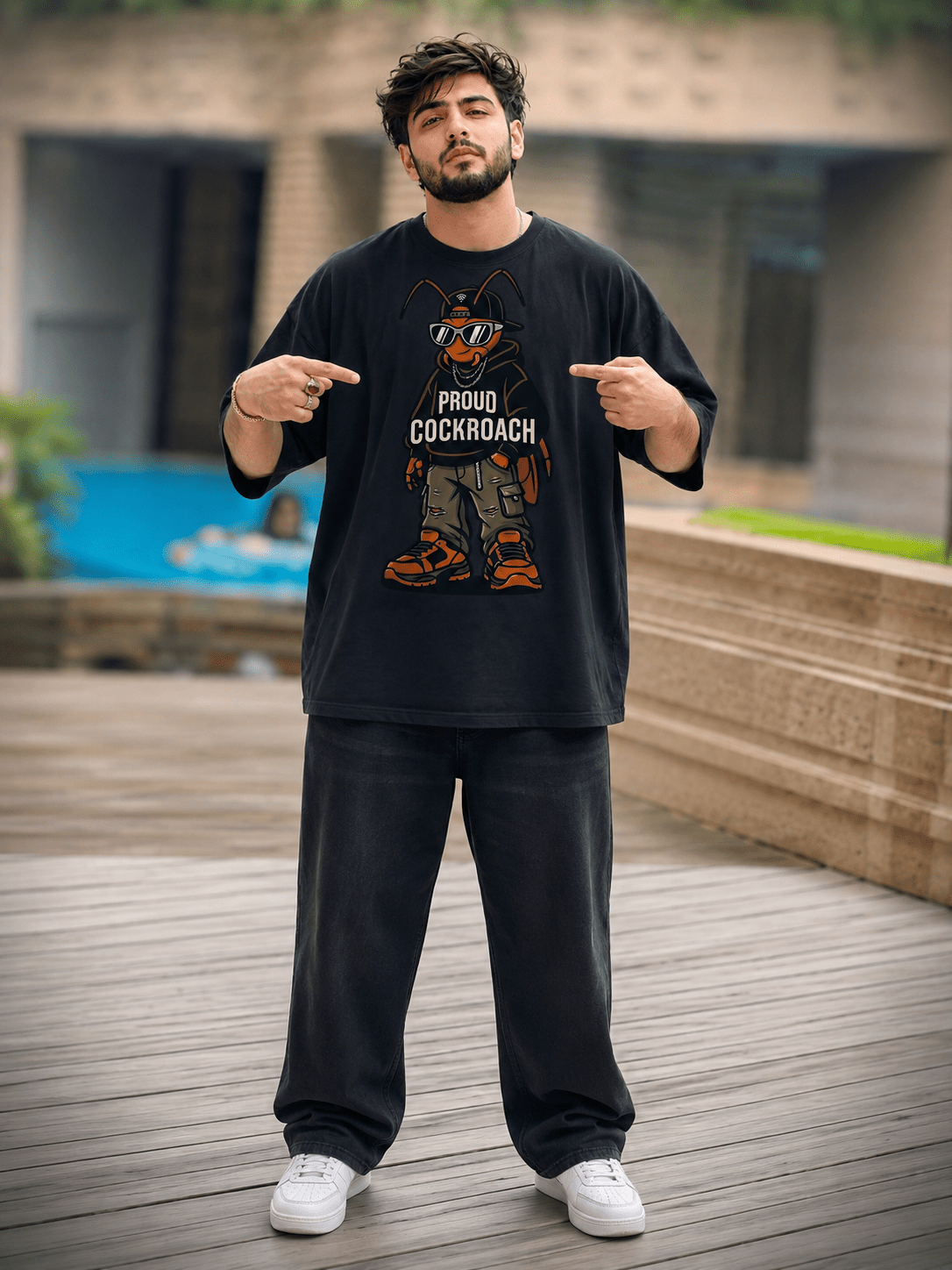 Cockroach Oversized Graphic T-Shirt (CJP) - XOVRA.IN