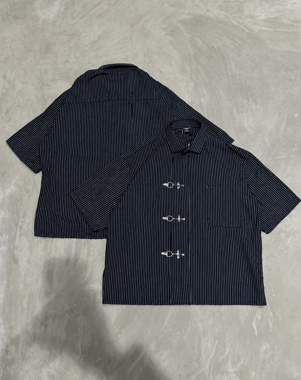 Cropped Metal Clasp Shirt - XOVRA.IN