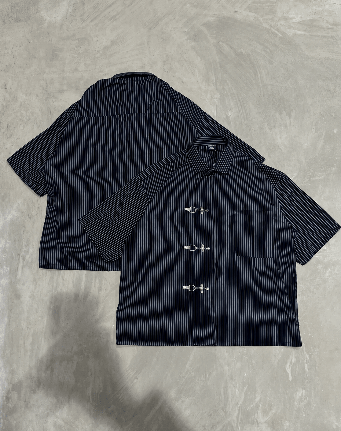 Cropped Metal Clasp Shirt - XOVRA.IN