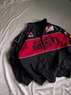 Ferrari F1 Printed Racing Jacket – Black & Red Premium Streetwear | XOVRA® - XOVRA.IN