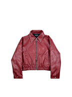 Ironbite Jacket – Burgundy Studded Cropped Boxy Fit Jacket I XOVRA - XOVRA.IN