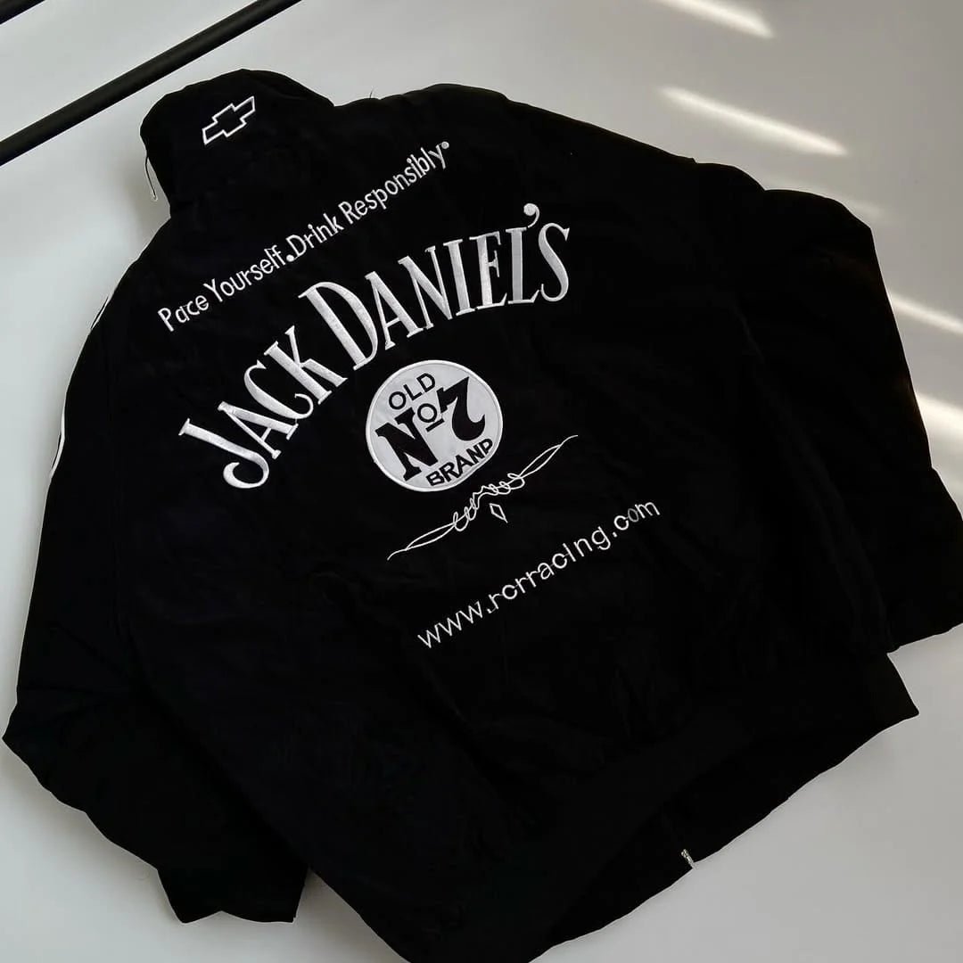 Vintage NASCAR Black Bomber Jacket – Back View