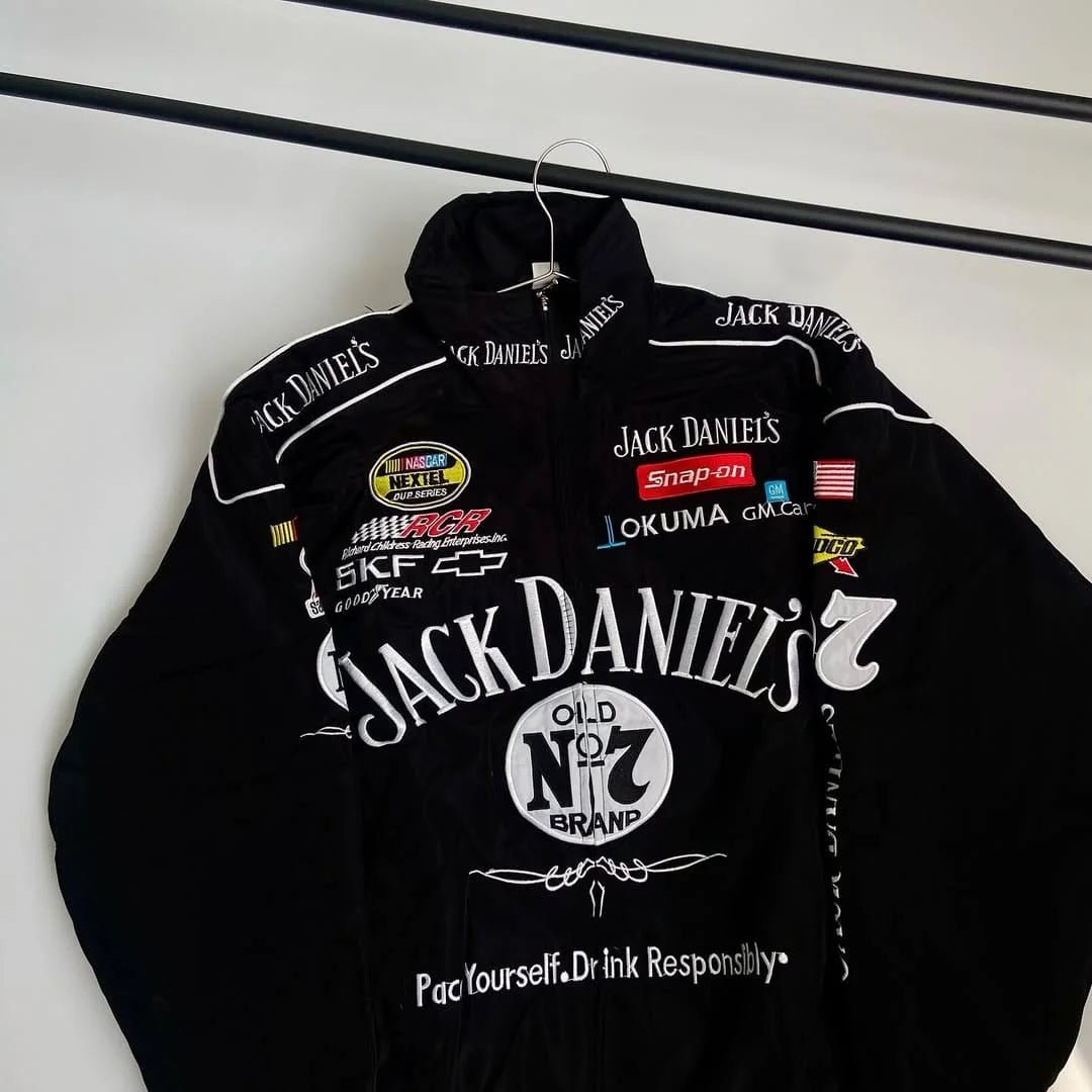 Jack Daniel’s Embroidered Racing Jacket by XOVRA – Front View