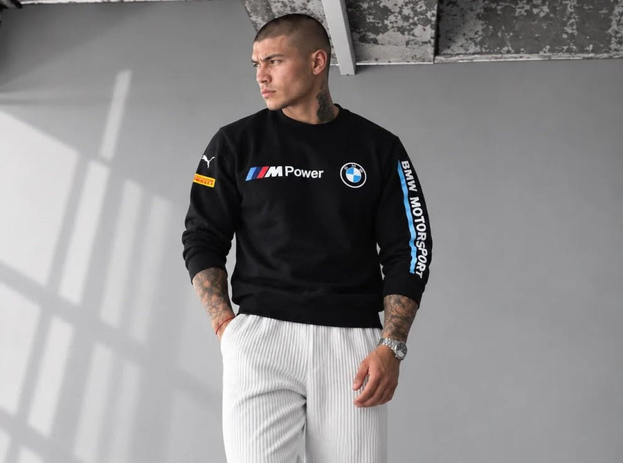 Men's Black BMW Motorsport Sweatshirt | XOVRA - XOVRA.IN