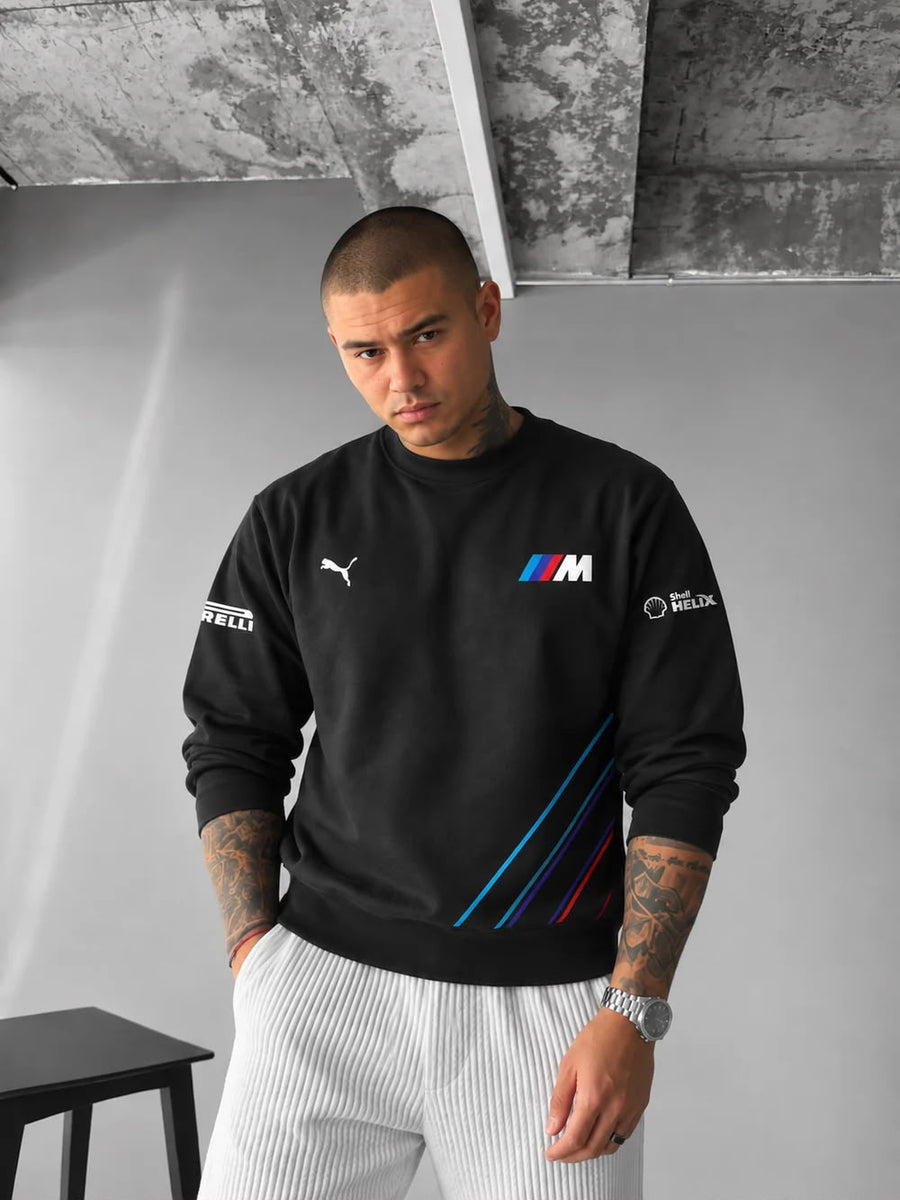 Men's Black M Motorsport Racing Sweatshirt | XOVRA - XOVRA.IN