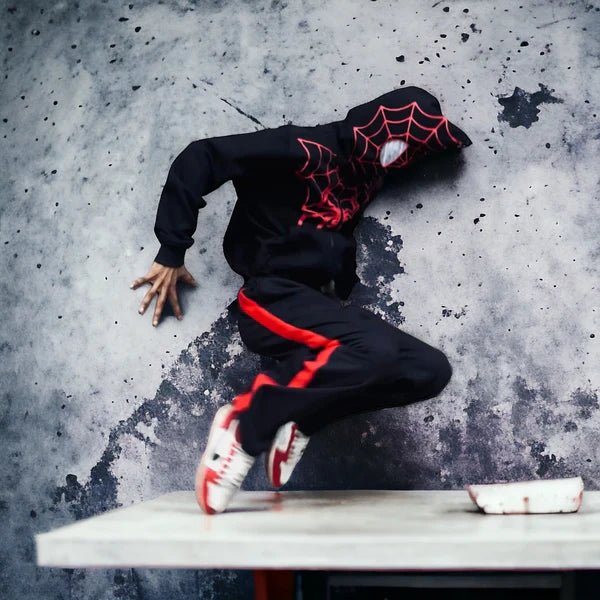 Miles Morales Spider - Man Hoodie – Black & Red Web Design | Cosplay & Streetwear | Wildbeast® - wildbeast