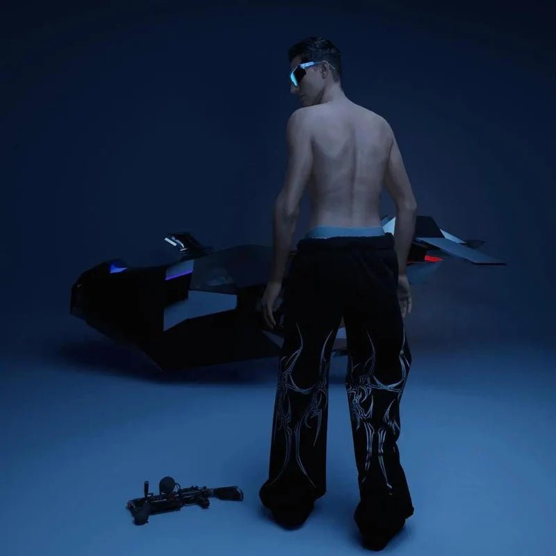 Mutation Black Baggy Pants - XOVRA.IN