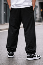 Oversized Black Jogger - XOVRA.IN