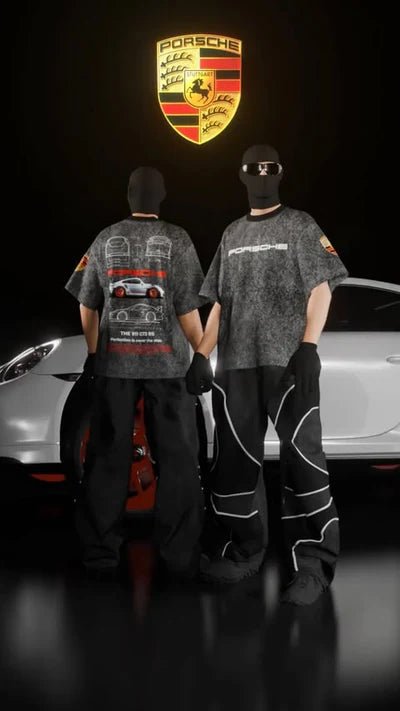 Oversized Porsche 911 Acid Wash T-Shirt – WILDBEAST - wildbeast