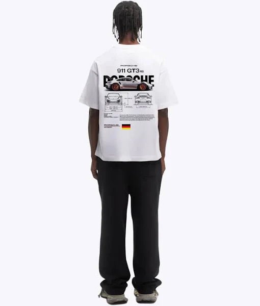 Porsche 911 GT3 White Over - sized T-Shirt | Wild Beast® - wildbeast