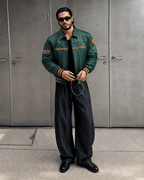 Porsche Green Leather Racing Jacket for Men | XOVRA - XOVRA.IN