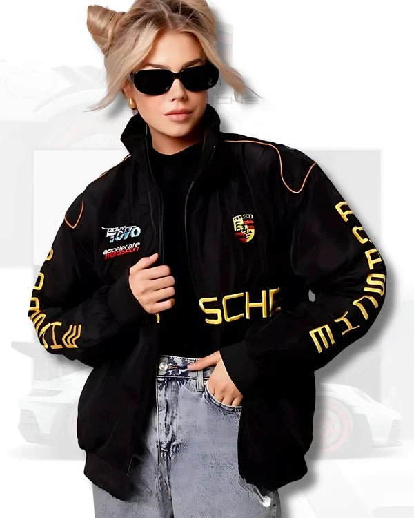 Porsche Parachute Embroidery Jacket – Premium Motorsport Streetwear by XOVRA® - XOVRA.IN