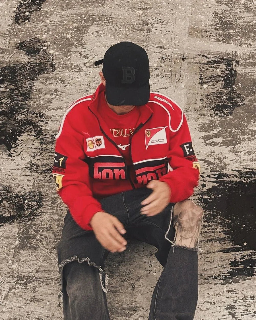 Red Ferrari F1 Speed Jacket | Motorsport & Streetwear Fusion - wildbeast