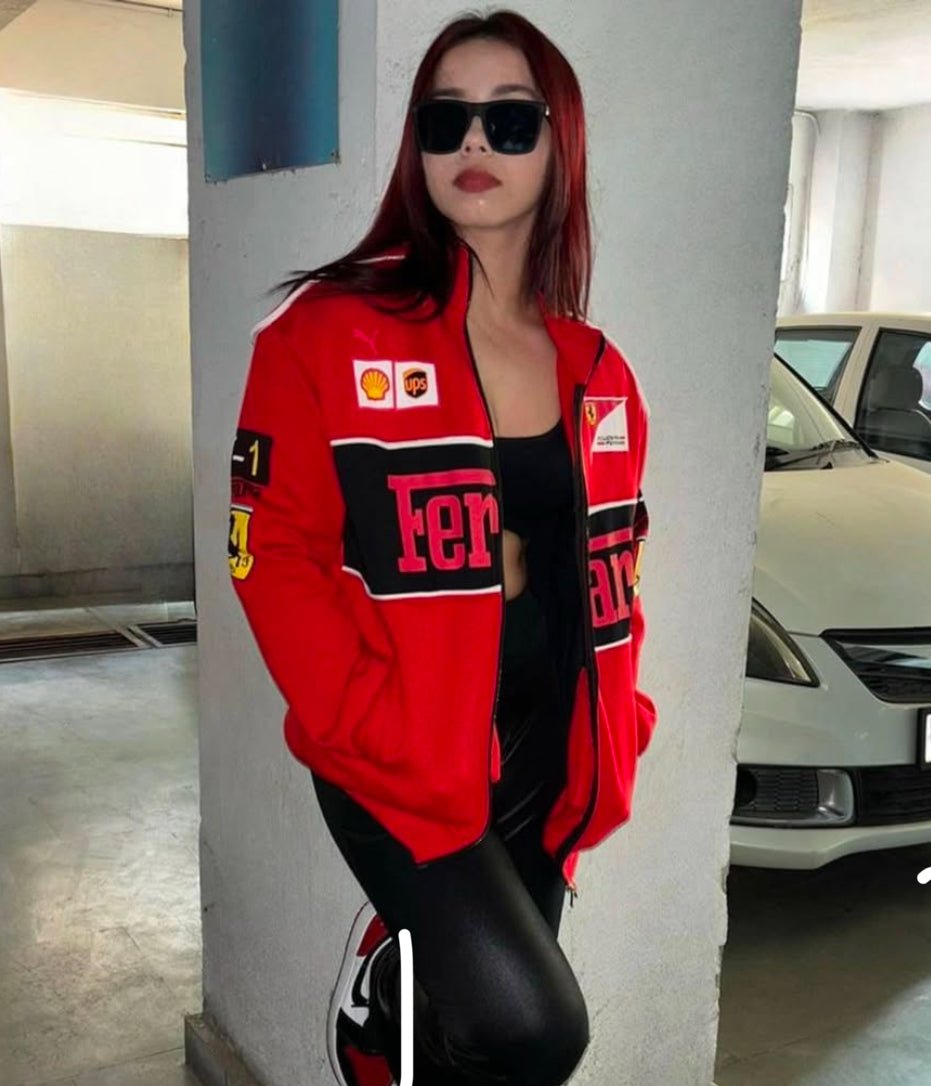 Red Ferrari F1 Speed Jacket | Motorsport & Streetwear Fusion - wildbeast