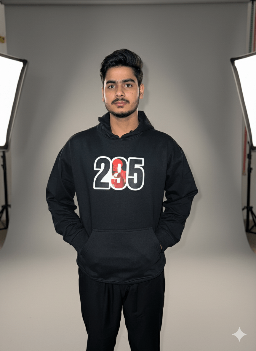 Sidhu Moosewala 295 Graphic Hoodie – Black Oversized Streetwear | XOVRA® - XOVRA.IN