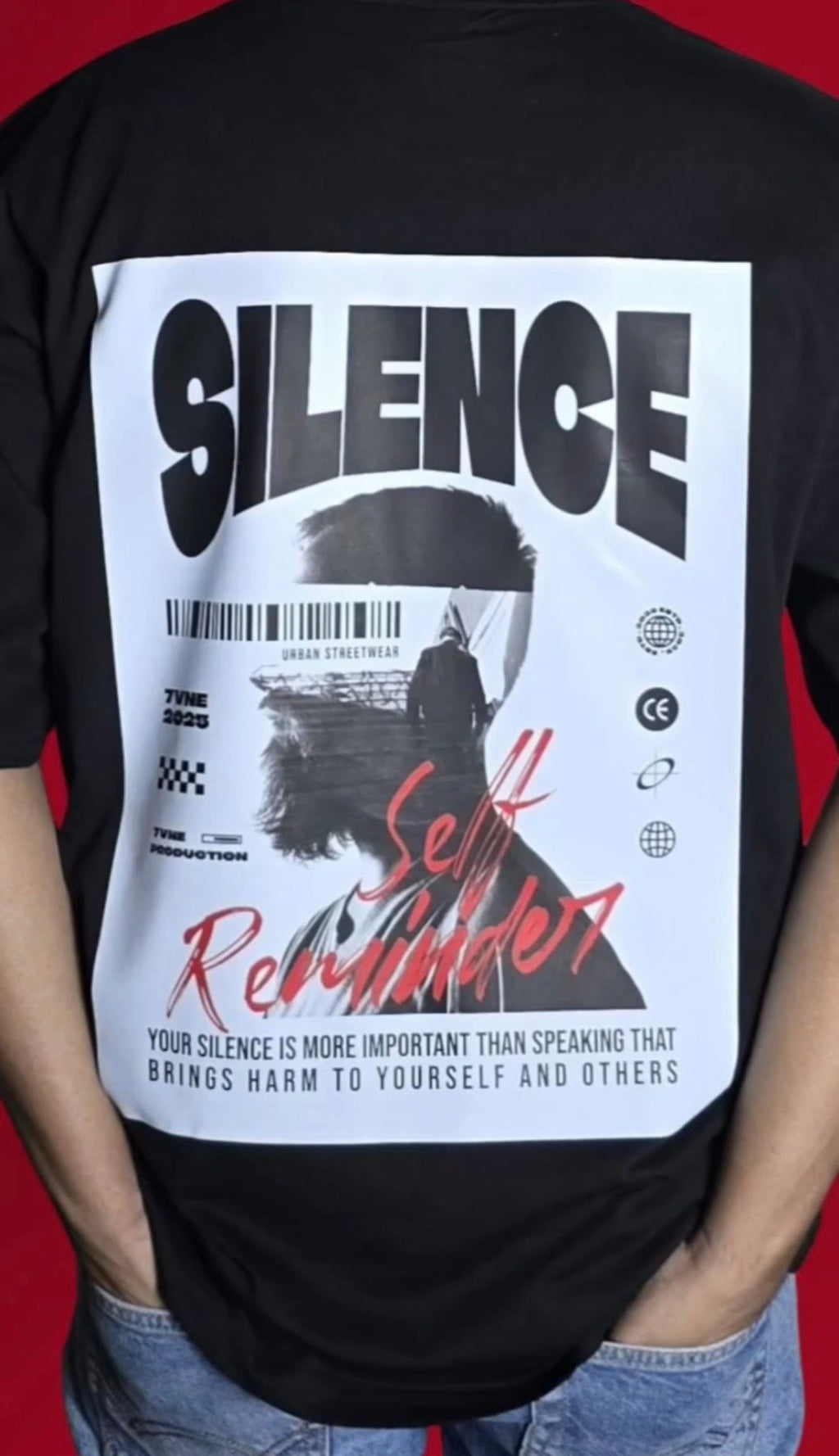 Silence Self Reminder Oversized T-Shirt - XOVRA.IN