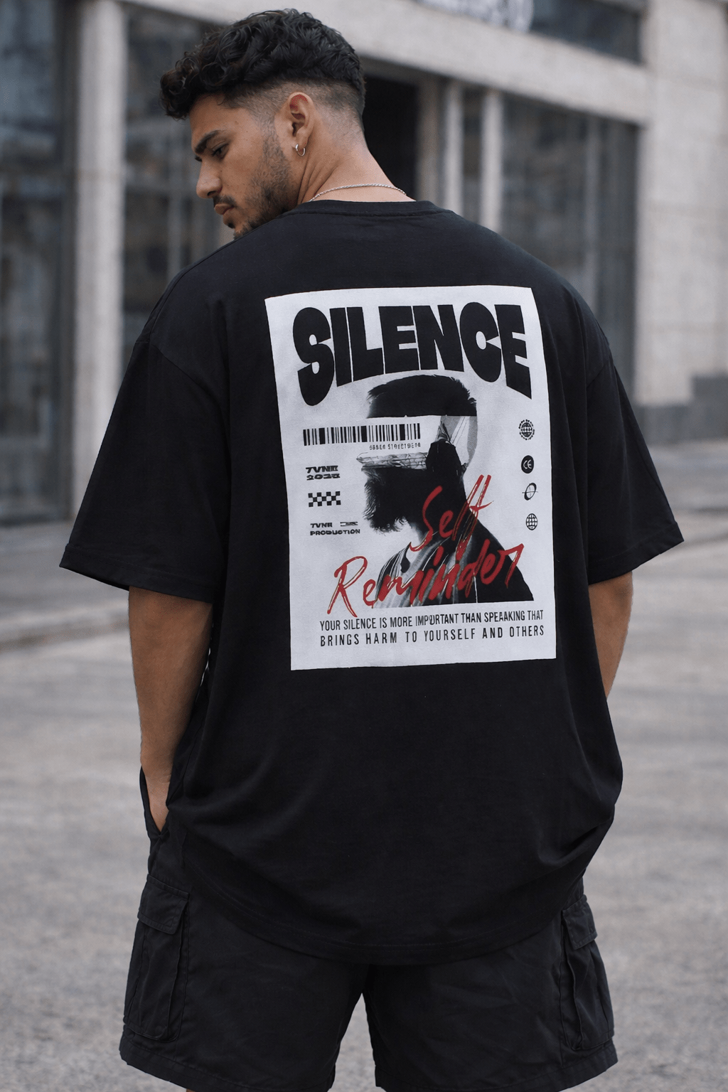 Silence Self Reminder Oversized T-Shirt - XOVRA.IN
