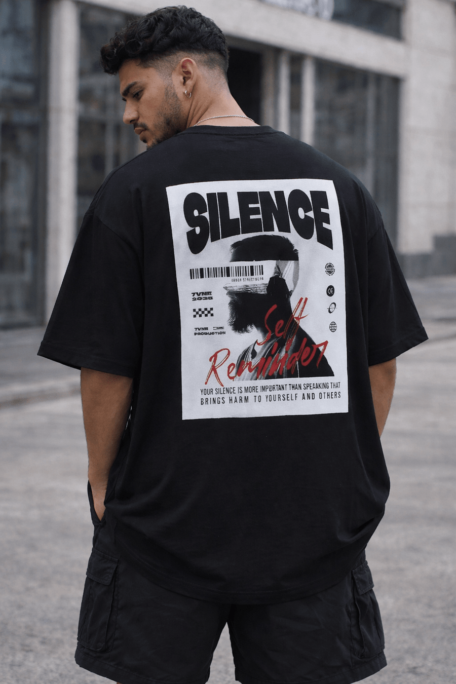 Silence Self Reminder Oversized T-Shirt - XOVRA.IN