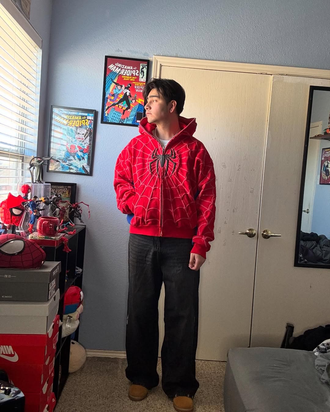 Spidey Society OG Red Zip - Up Jacket – Urban Streetwear with Superhero Swagger - wildbeast