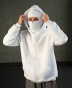 Oversized Streetwear Hoodie with Balaclava – Back View