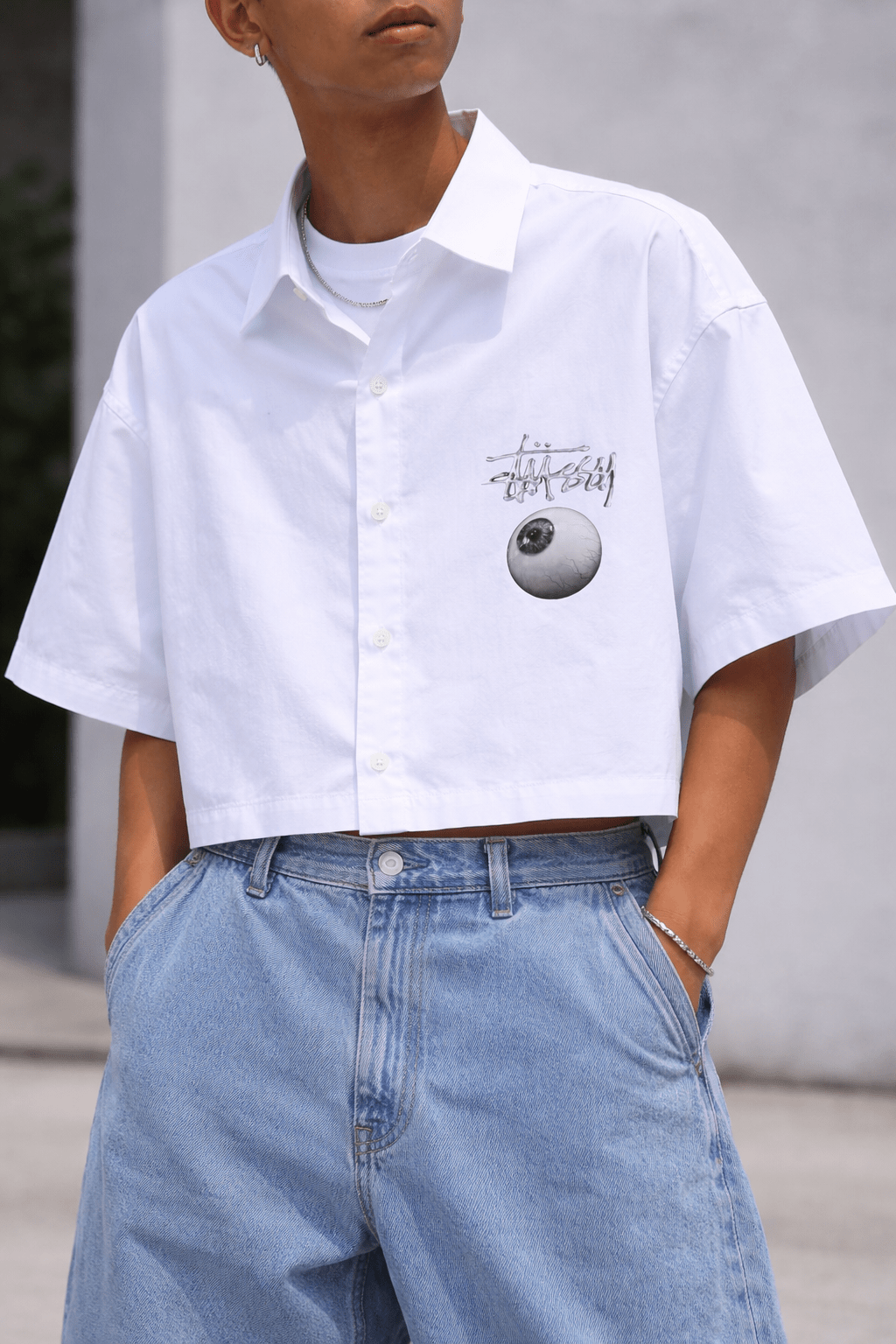 White Eyeball Shirt - XOVRA.IN
