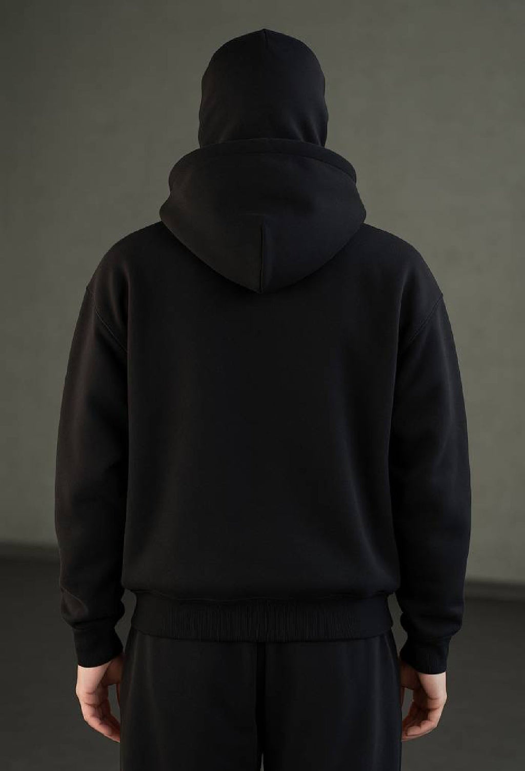 Back view of XOVRA Balaclava Zipper Hoodie – premium streetwear India