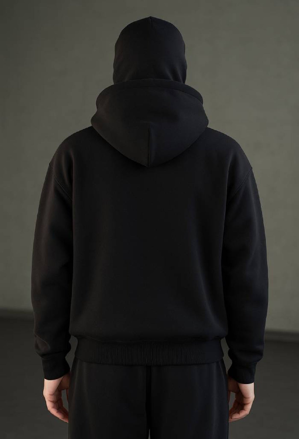Back view of XOVRA Balaclava Zipper Hoodie – premium streetwear India